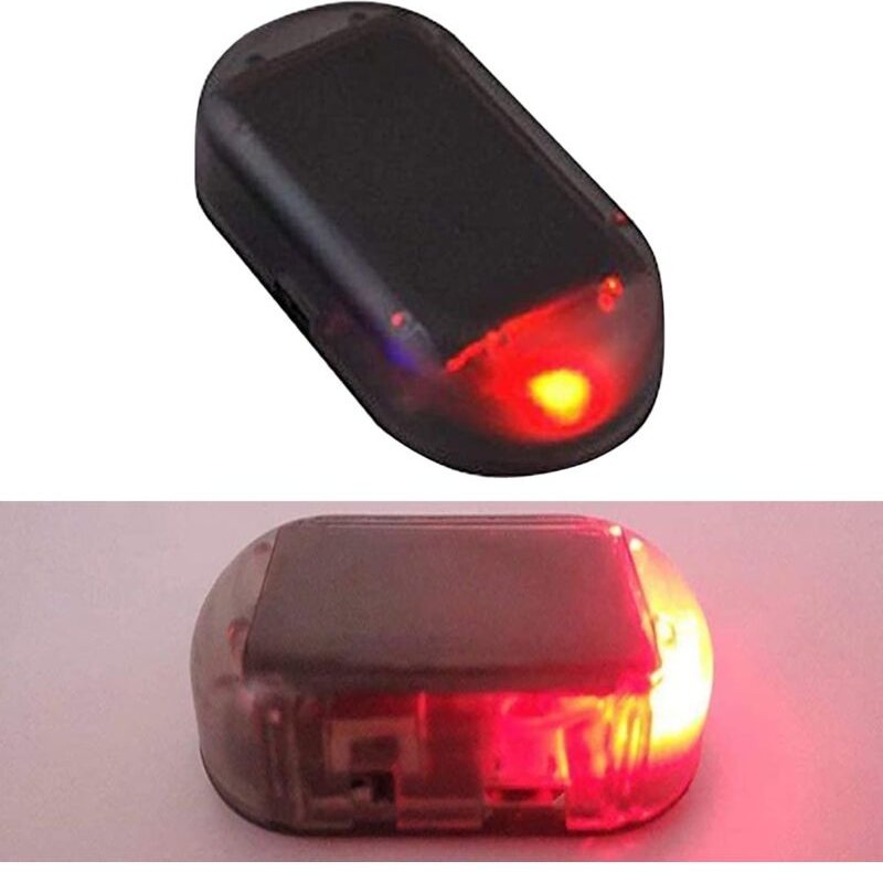 Aougo - Autoalarmleuchte, Solar-Autoalarmanlage, neue LED-Autoalarmleuchte, simulierte Alarmleuchten, Solar-Sicherheits-...