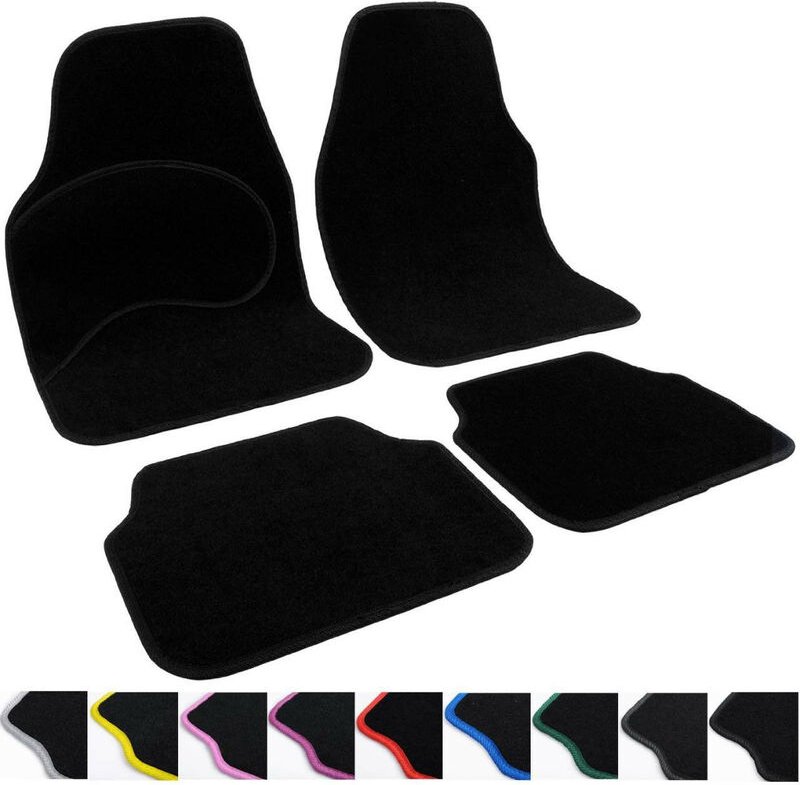 Auto Fußmatten Schwarz-Schwarz - Woltu