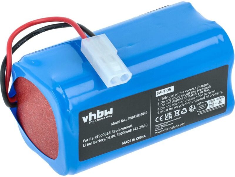 Akku kompatibel mit Rowenta Smart Force Essential, Essential Aqua Saugroboter Blau (30000 mAh, 14,4 v, Li-Ion, ohne Gehä...