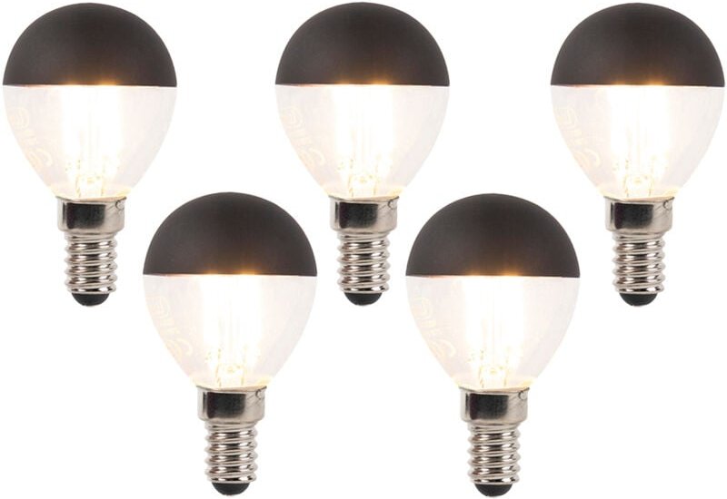 Luedd - 5er Set E14 dimmbare led Filament Glühbirnen P45 schwarz 300lm 2700K