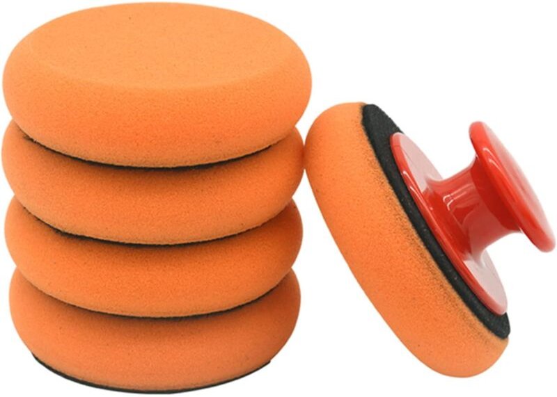 Beijiyi - 6 teile/satz Auto Wachsen Schwamm Hohe Dichte Wischen Polieren Polieren Pad Kit Polieren Griff Reinigung Schwa...