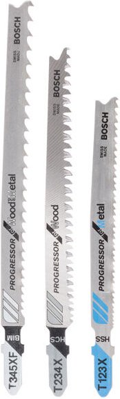 Stichsägeblatt-Set Progessor for Wood and Metal, 3-teilig, Einnockenschaft