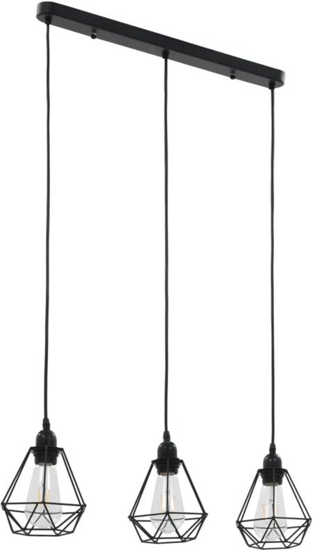 Deckenleuchte mit Diamant-Design Schwarz 3 x E27 Glühbirnen Vidaxl