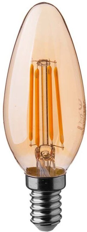 V-tac - LED-Filament-Lampe VT-1955-N, E14, eek: f, 4W, 350lm, 2200K