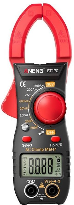 Zangenmessgerät, Wechselstrom-Amperemeter: 500 A/600 VA, True-RMS Auto Range 2000 Counts, mit NCV-Trennwanderkennungsfun...