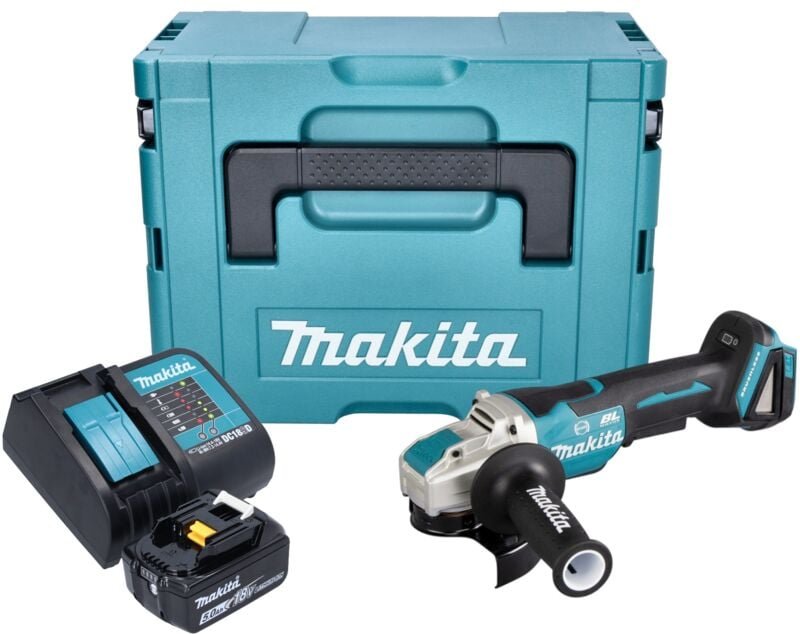 Dga 520 ST1JX1 Akku Winkelschleifer 18 v 125 mm x-lock Brushless + 1x Akku 5,0 Ah + Ladegerät + Makpac - Makita