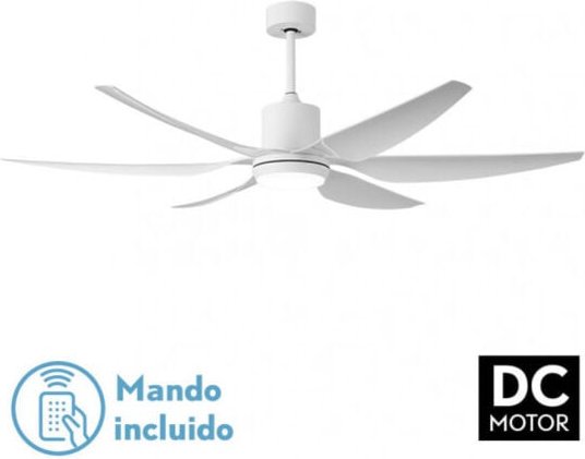 Ventilator dc otto 24w 2950lm white 6 weiße Flügel reg.x167d 3000-4000-6000k 2flügelig w/remote, memory & timer