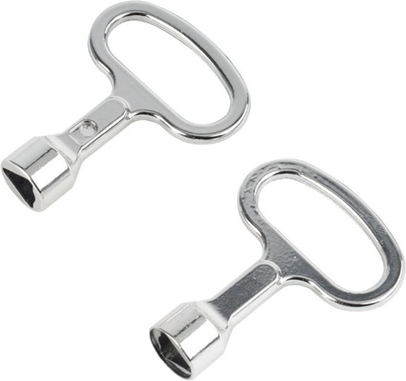 4-teiliger Dreieckschlüssel aus Metall, Gaszählerschlüssel, Heizkörper-Entlüftungsventilschlüssel, 53,6 mm - Ahlsen