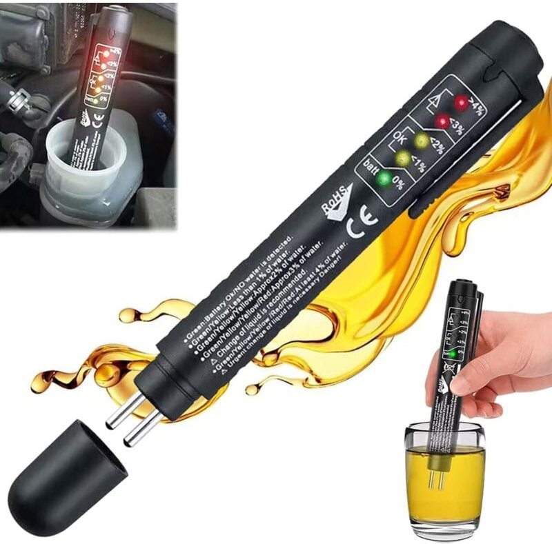 Stück Bremsprüfgerät, Bremsflüssigkeitstester, Kfz-Bremsflüssigkeitstesterstift, Bremsflüssigkeitstester-Detektor, 5 LED...