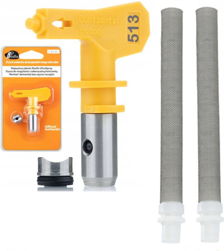 Rosfix 513 Düsenschutz – 25 cm Sprühbreite 60 Mesh Filter Für Grundierungen, Urethane, Epoxide Zubehör für Farbspritzger...