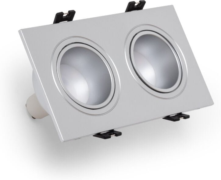 Ledkia - Downlight Einbaustrahler Eckig Schwenkbar GU10 6W Schnitt 75x150 mm pc No Flicker 3000K Silbern Warmweiß