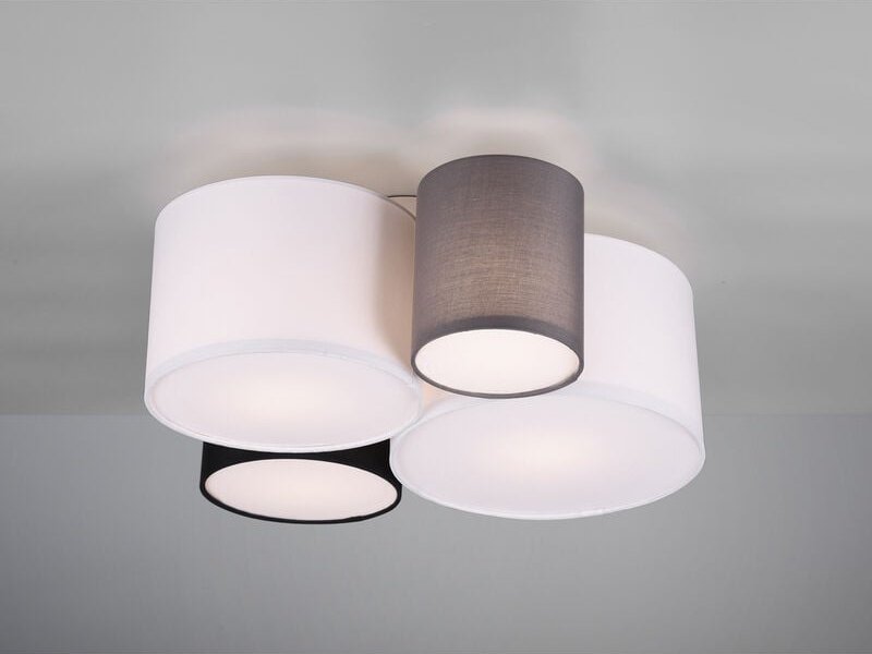 Deckenleuchte HOTEL 4-flammig, Stoff Lampenschirme mehrfarbig, Breite 50cm