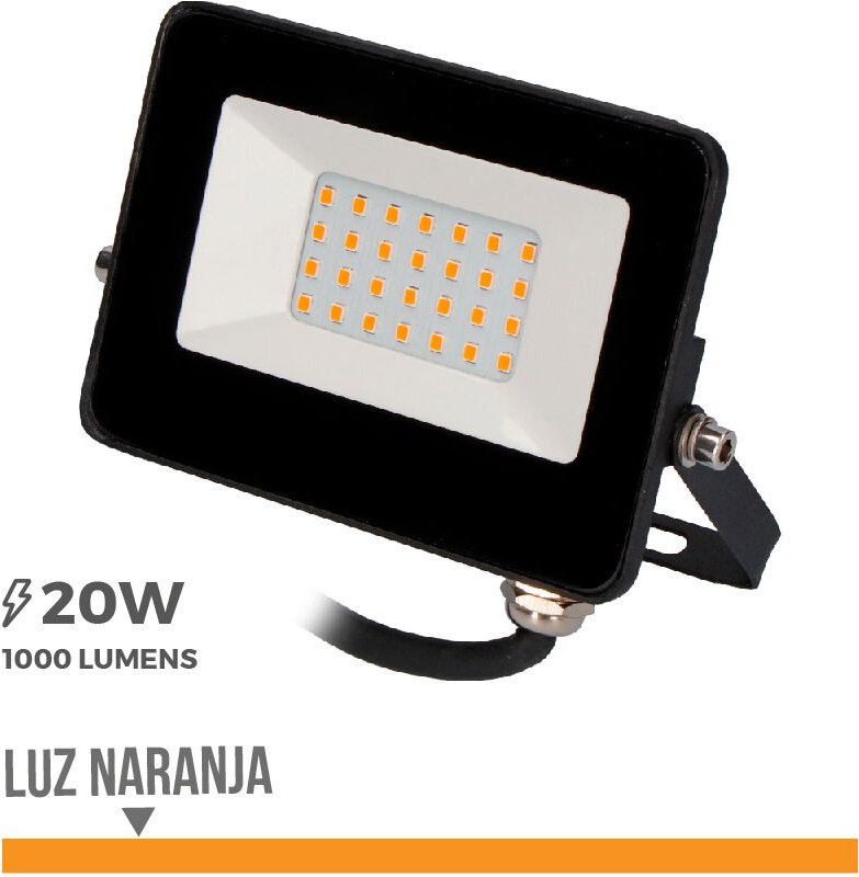 EDM - LED-Strahler 20w 1000lm orangefarbenes Licht 12x8,8x2,4cm