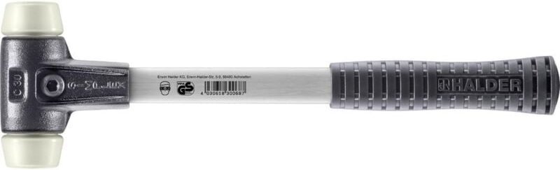 SIMPLEX-Schonhammer, Nylon mit verstärktem Tempergussgehäuse und Fiberglasstiel D=30 mm 3708.030