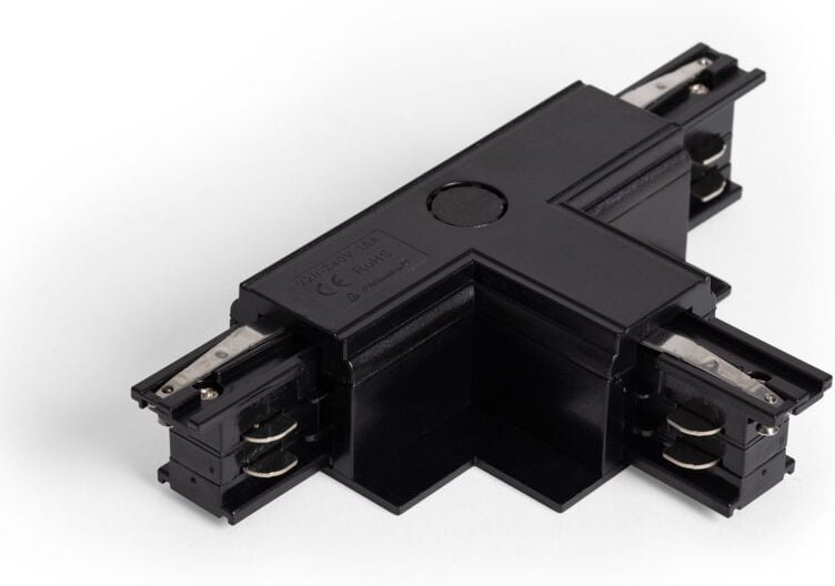 Ledkia - Verbinder 'Right Side' Typ t für 3-Phasenstromschiene Unterputz/ Einbau Aluminium Schwarz