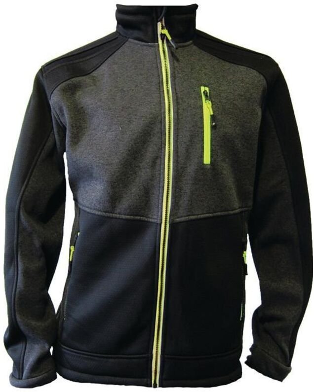 Strickfleecejacke Größe l dunkelgrün/schwarz/lime