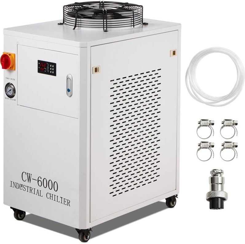 Mophorn CW6000 Industrieller Wasserkühler, 1500 W Kompressorkühlsystem, 15 l Tank, 65 l/min Durchflussrate, CO2-Lasergra...