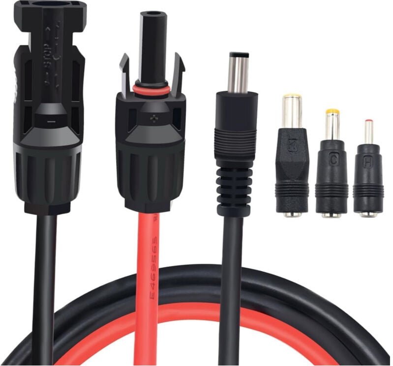 Dolaso - Solarpanel-Anschluss an 8 mm 16 awg DC-Adapter-Verlängerungskabel mit 5,5 mm x 2,5 mm DC-Adapter für tragbare G...