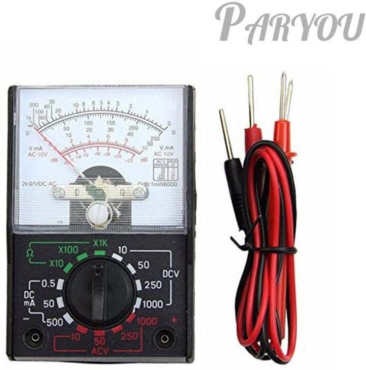 Multimètre analogique pour la mesure du courant alternatif/continu, de la résistance, des décibels, de la tension, des v...