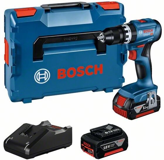 Bosch Akku-Schlagbohrschrauber gsb 18V-45, 2x 3.0Ah, Ladegerät und l-boxx