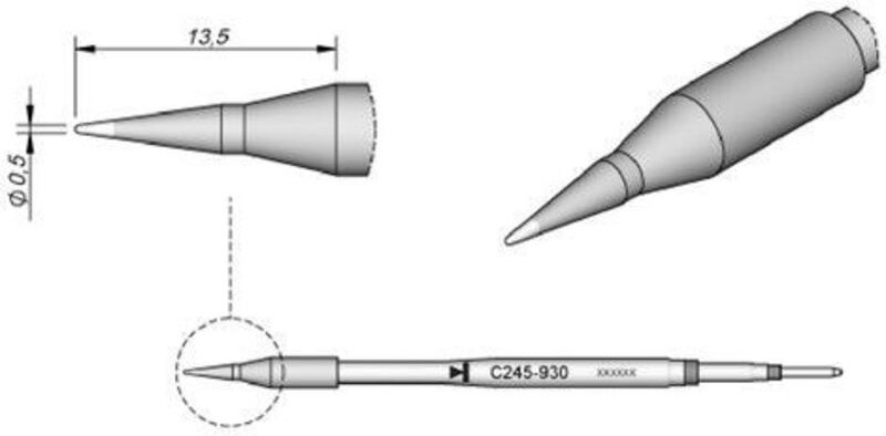JBC - Tools Lötspitze Spitzform Spitzen-Größe 0.5 mm Inhalt 1 St.