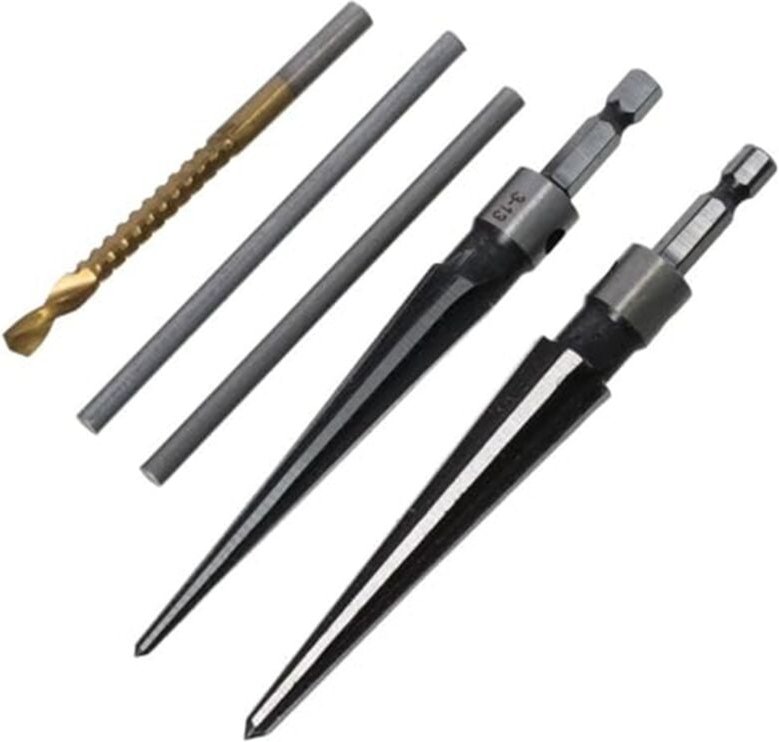 1Set DurableConvenient Silber Bohrer 5-16mm Hand Reibahle Werkzeug 3-13mm Griff Kegel Reibahlen Set