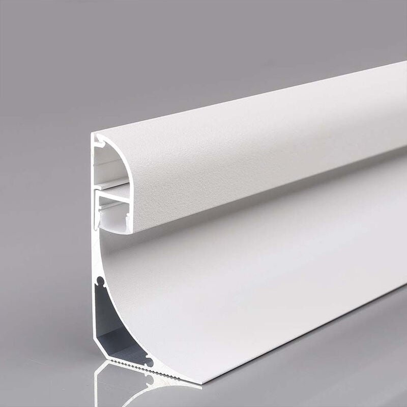 Silbernes Eck-Aluminiumprofil für LED-Streifen, undurchsichtiger Diffusor, 2000 x 60 x 36 mm - V-tac