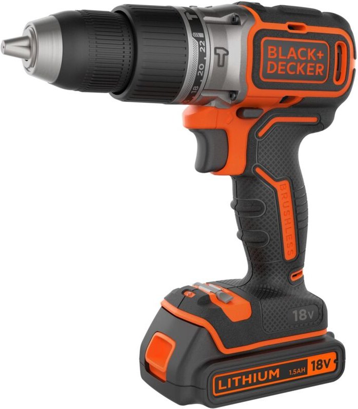 Black+decker Werkzeug - 18V Akku-Schlagbohrmaschine, 2x 1,5 Ah Li-Ion Akku, Ladegerät BL188KB-QW