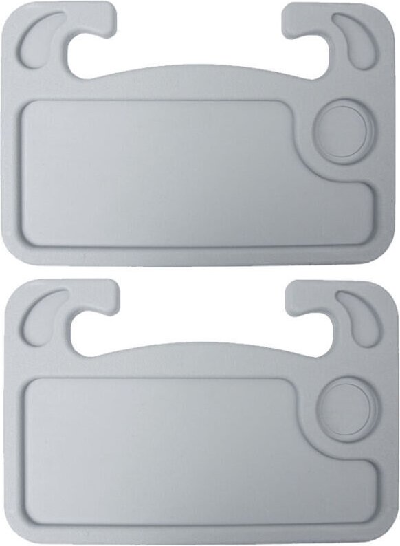 ZVD-Plateau 2 pièces pour volant, table à carte, Plateau de salle à manger pour voiture, grau