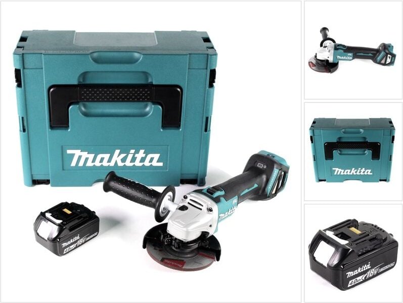 Dga 511 M1J Akku Winkelschleifer 18V 125mm Brushless + 1x Akku 4,0Ah + Makpac - ohne Ladegerät - Makita
