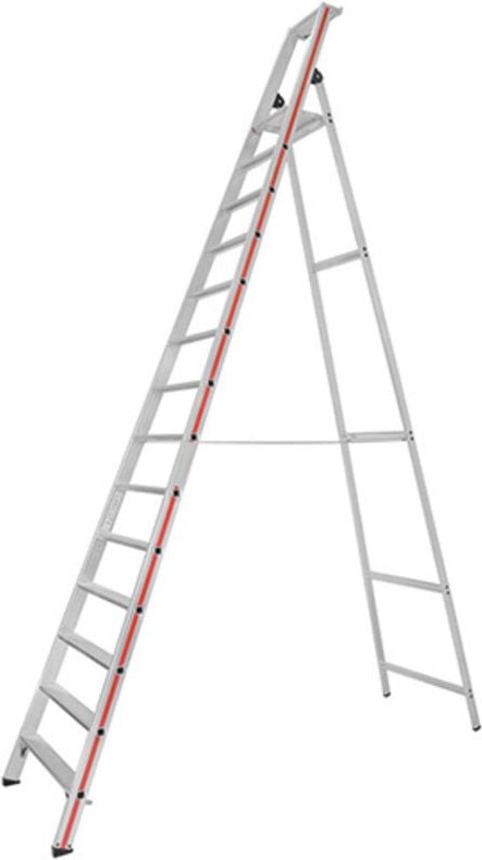 Hymer - Stufenstehleiter, mit Plattform, einseitig begehbar, 10 Stufen ah 3,82m