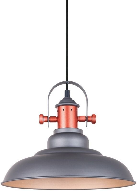 Temper - Industrie- und Retro-hängender Anhänger grau, Kupfer 1 Licht, E27 - Italux