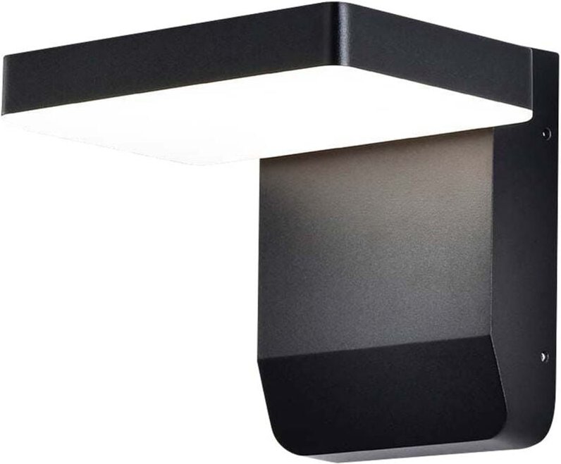 V-tac - 17W quadratische LED-Wandleuchte 150LM/W Schwarz Naturweiß IP65