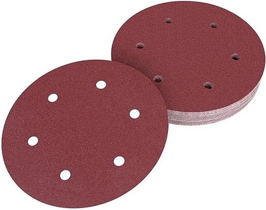 30 Stück Schleifpapier 225mm Klett Schleifscheiben 225mm Körnung 120er 6 Loch in Rot für Trockenbauschleifer Exzentersch...