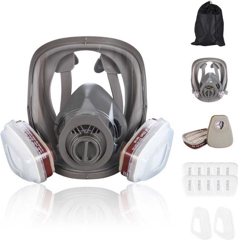 Masque Respiratoire Réutilisable avec Filtre, 6800 Masque a Gaz de Protection Respiratoire, Masque Anti Poussiere pour P...