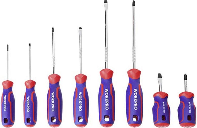 8 tlg Universal Schraubendreher-Set PH0, PH1, PH2 - Workpro