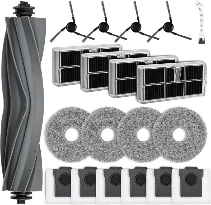 Für Dreame X40 Ultra Complete / X40 Master / L40 Ultra 20-teiliges Set, Ersatzteile 1 Hauptbürste 6 Staubbeutel 4 Wischp...