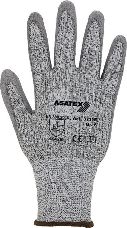 Asatex - 3711E Schnittschutzhandschuhe Gr.10 grau/grau en 388 Kategorie ii hdpe