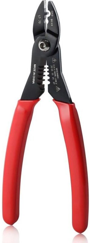 Kompaktes 4-in-1-Multifunktionswerkzeug zum Crimpen und Abisolieren von 12-20 AWG-Kabeln (7 Zoll). Professionelles Werkz...