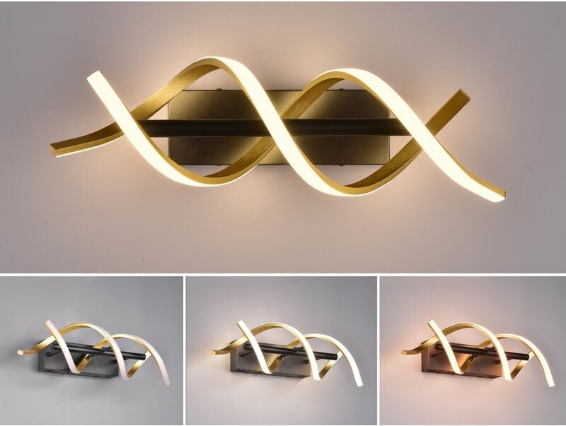 Trio Leuchten - led Wandleuchte sequence dimmbar Lichtfarbe einstellbar Messing, Breite 47cm