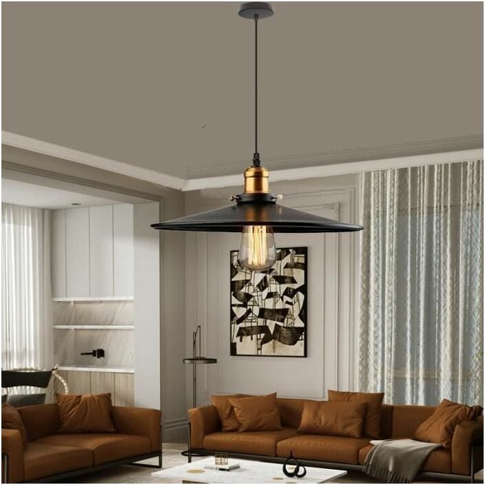 36cm Retro Leuchter Industriell E27 Schwarz Deckenleuchte Lampe für Wohnzimmer Esszimmer Küchen