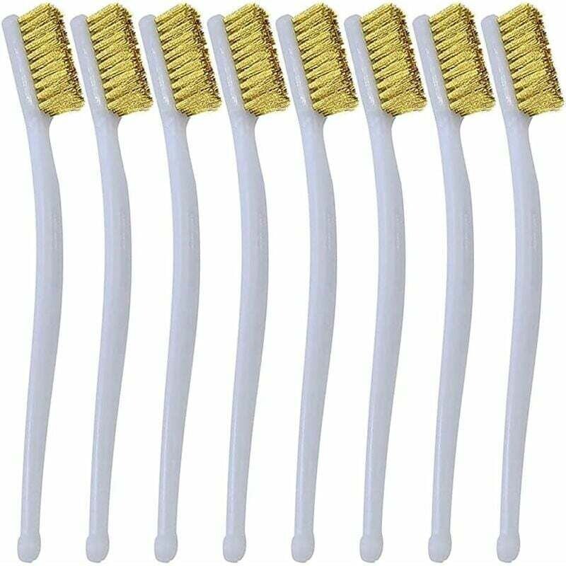 Kleine Messingbürste, 8 Stück, Mini-Drahtbürsten zum Reinigen von Schweißschlacke, Rost, 3D-Druckerdüse