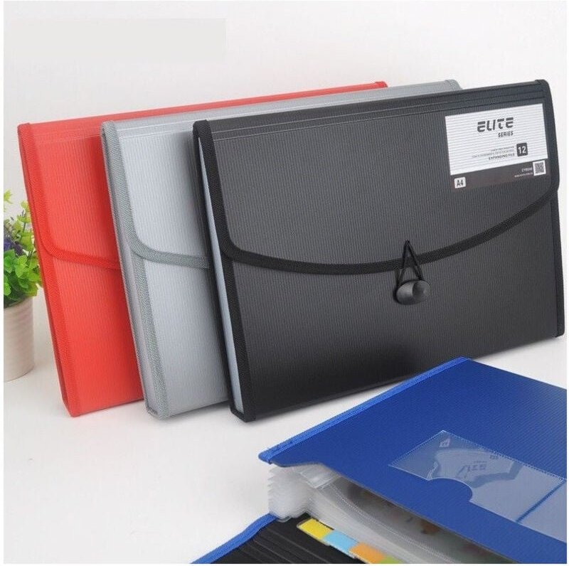 Trade Shop - Dokumentenhalter-Hülle, Dokumentenhalter, 12 Fächer, Format A4, Ordner -