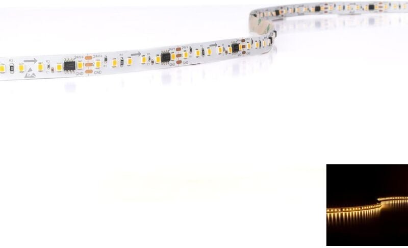 Einzeln Adressierbarer LED-Streifen WS2812B super warmweiß 2700K 24V LED Strip 5M 18W/m 120LED/m 10mm IP20