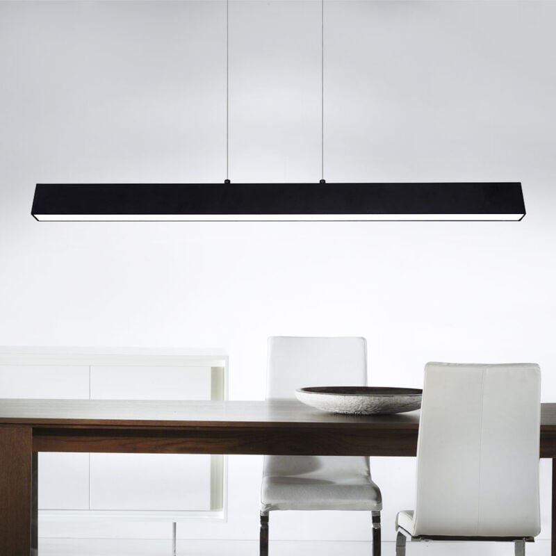 LED Hängeleuchte dimmbar über Wandschalter Pendellampe Designleuchte Esstischlampe, Memoryfunktion, Metall schwarz weiß ...
