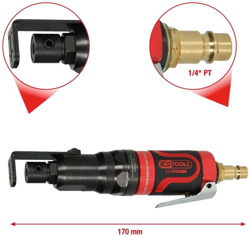 Kstools - ks Tools SlimPOWER Mini-Druckluft-Karosserie-Stichsäge, 170 mm