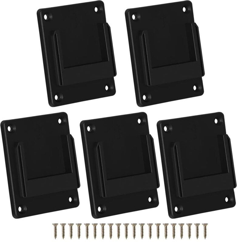 5Pcs Wand Halterung Halter Werkzeug Lagerung Rack Halterung Befestigung Geräte für // 18V 36V Power Schwarz
