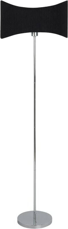 Thumbnail - Stehlampe Silber Metall 153 cm mit Stoffschirm Kunstseide Wellenform Gewellt 1-Flammig Modern Wohnzimmer Leuchte Stehleu...