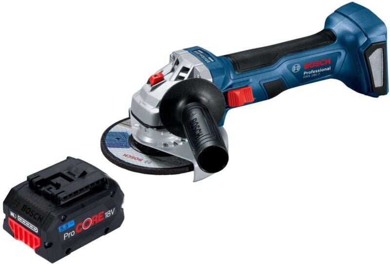 Bosch gws 18V-7 Professional Akku Winkelschleifer 18 v 115 mm Brushless + 1x ProCORE Akku 5,5 Ah - ohne Ladegerät
