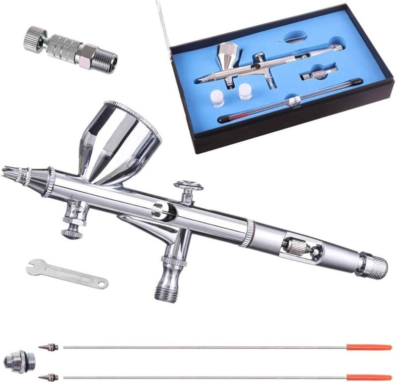 Modell Airbrush Set 3 Düsen 0,2-0,5mm Schnellverbinder Doppelwirkung